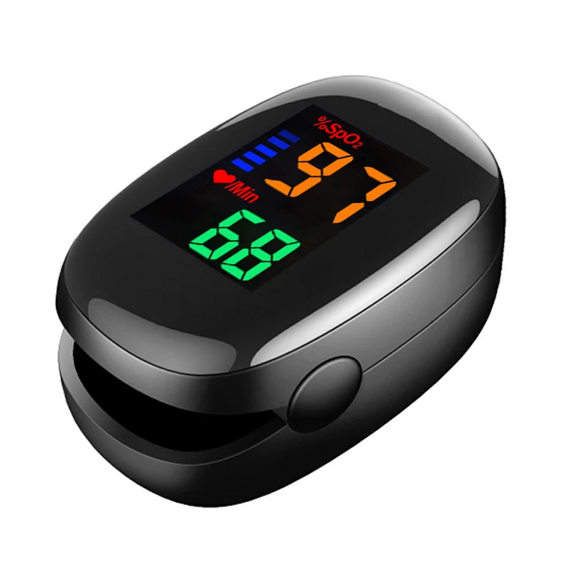 Black Fingertip Pulse Oximeter LED SpO2 Heart Rate Monitor Fast Reading Portable