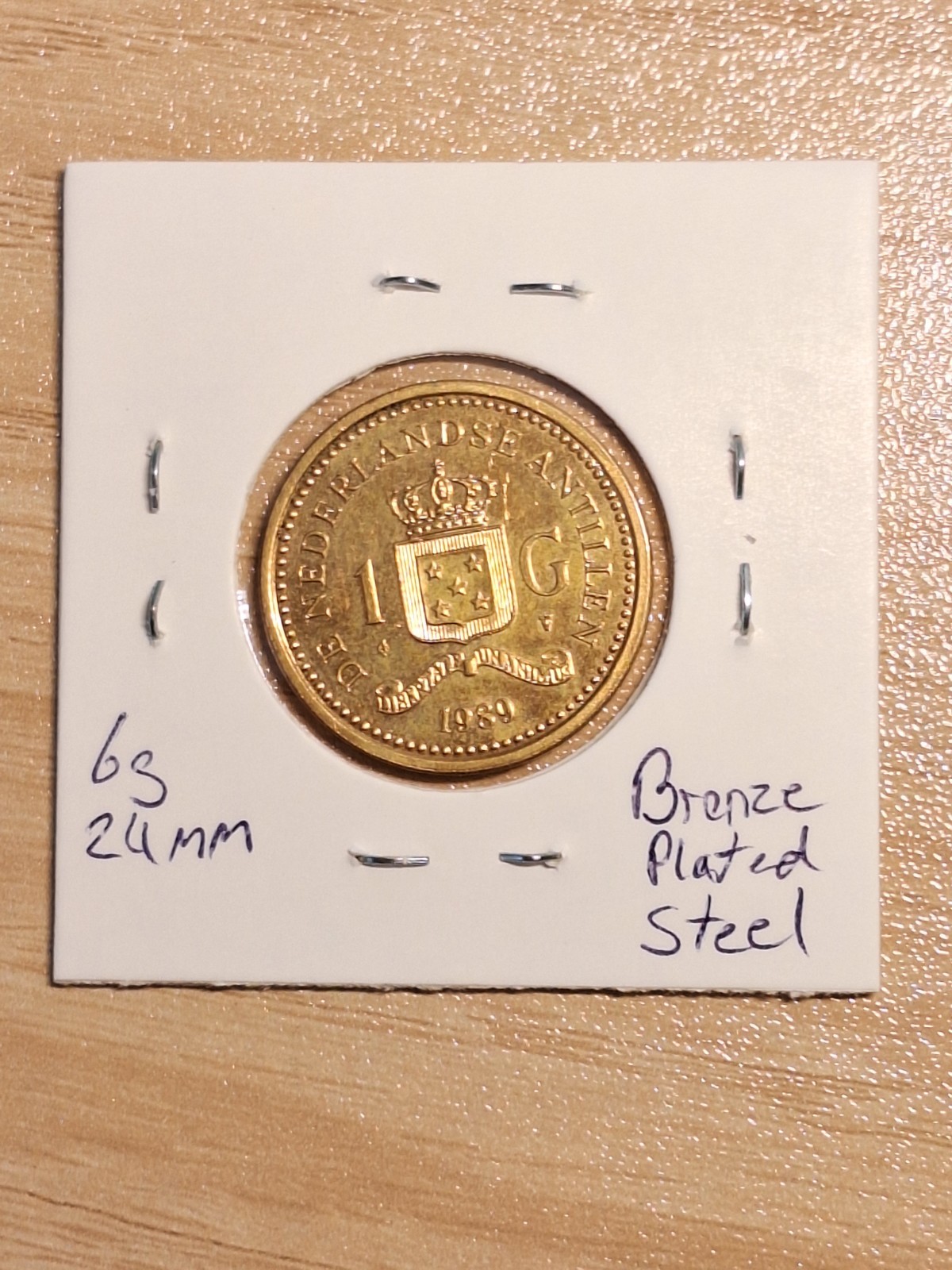 Lower Mintage 1989 Netherlands Antilles 1 Gulden Nice ~AU+/UNC Only 715,000 Ex.