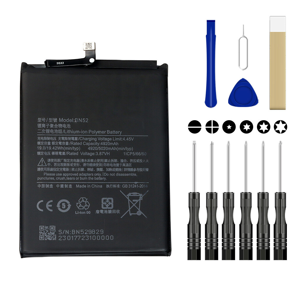For Xiaomi Redmi Note 9S Battery BN52 M2003J6A1G Replacement Tool