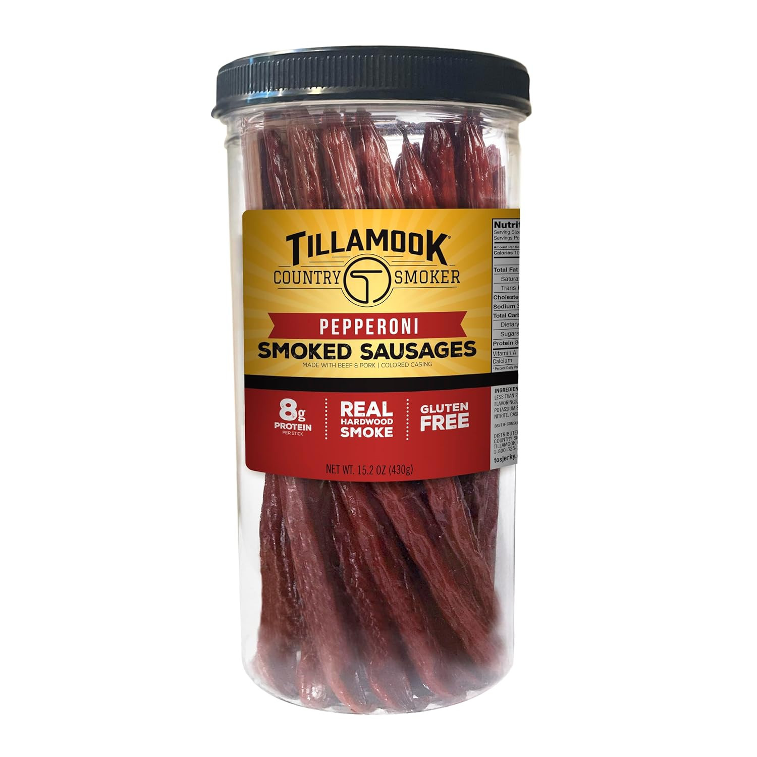 Tillamook Country Smoker Real Hardwood Smoked Sausages, Pepperoni, 15.2 Ounce Ta