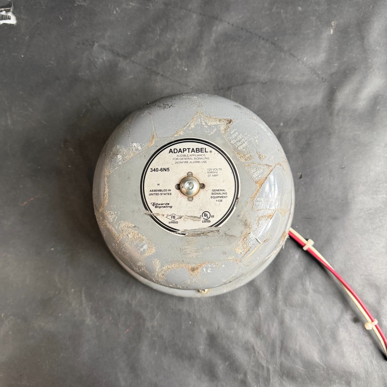 EDWARDS SIGNALING ADAPTABEL 340-6N5 SIGNAL BELL ($50 OBO)