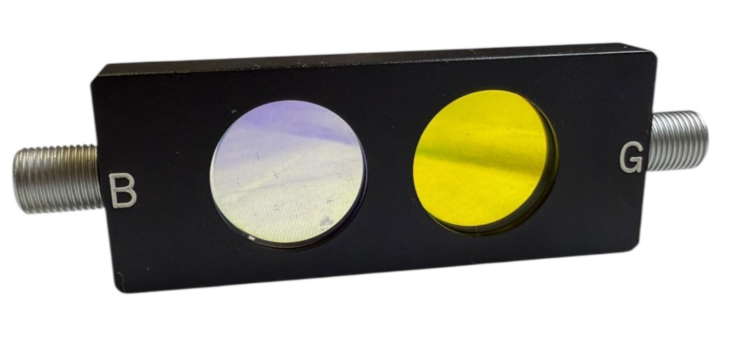 Optical Filter Block Dual Lens Blue Green Threaded Module