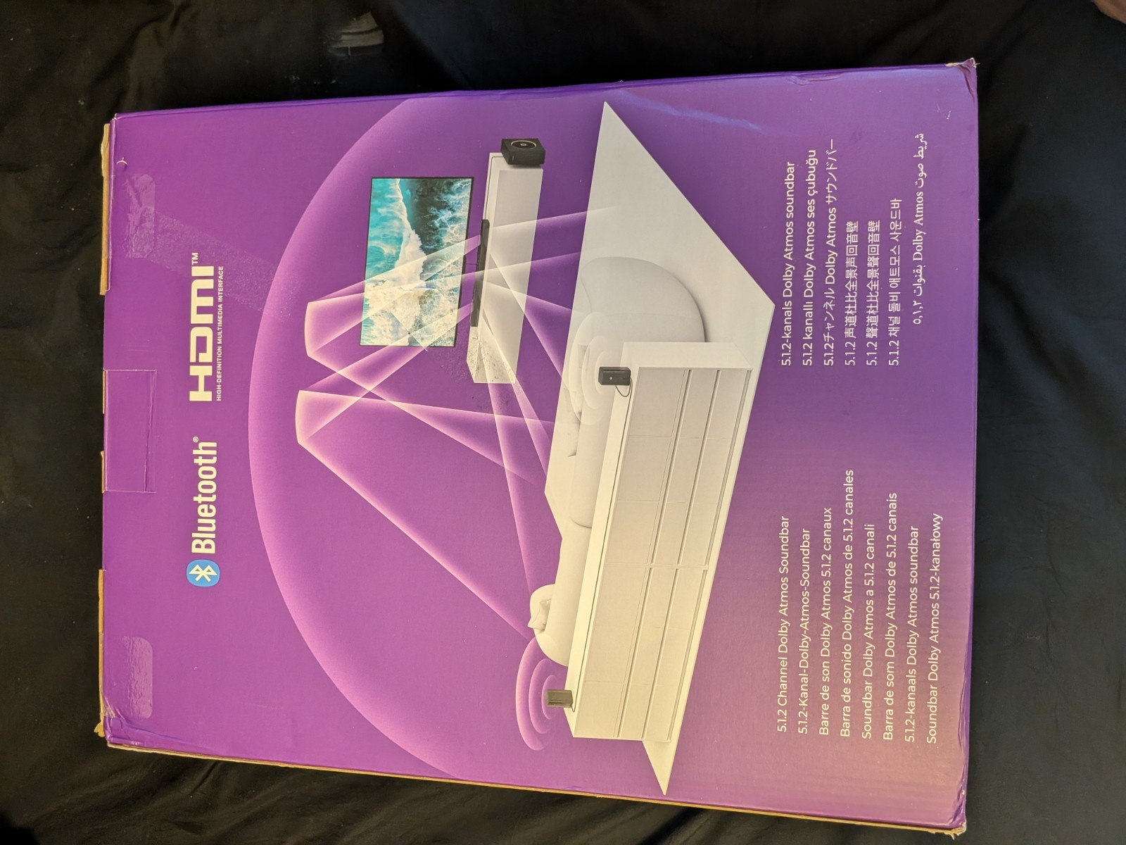 ULTIMEA Skywave F40 5.1.2 Channel Dolby Atmos Bluetooth HDMI Soundbar Purple