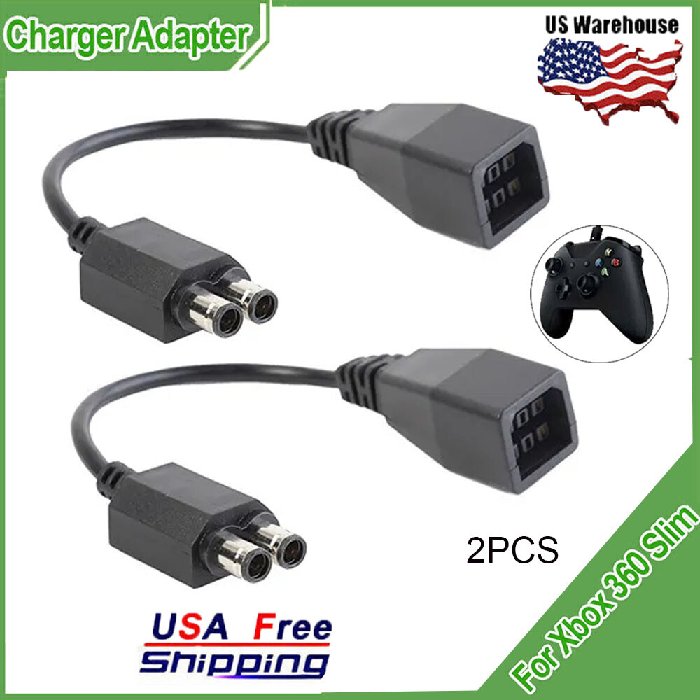 2pcs AC Power Supply Adapter Cable Converter Transfer for Xbox 360 to Xbox Slim