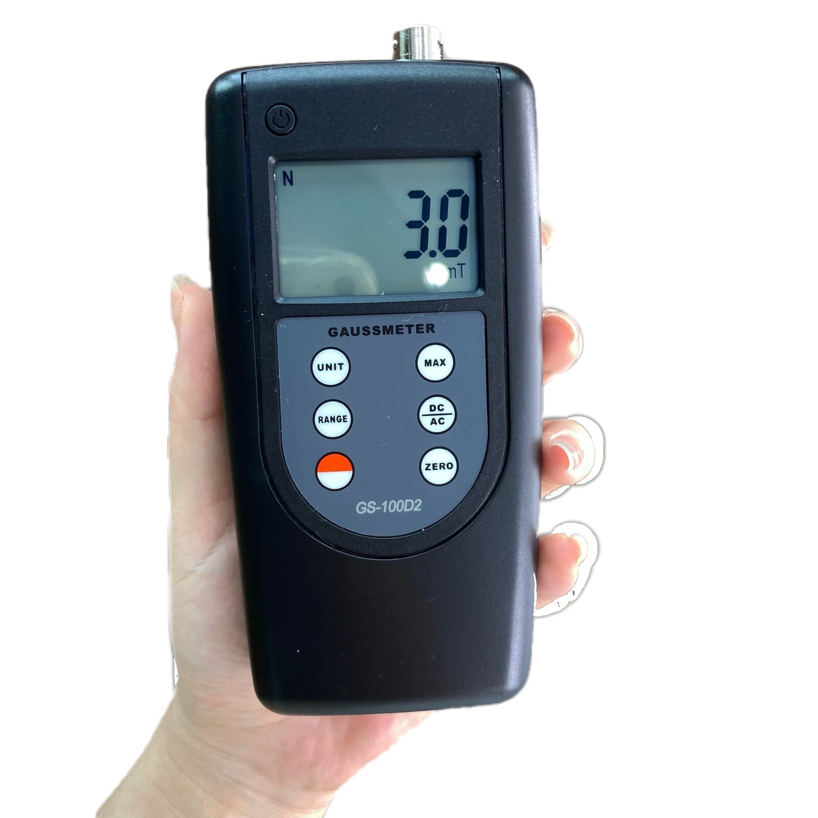 Tesla Meter Gauss Meter DC AC Magnetic Strength Meter with Range 0~200mT~2000mT