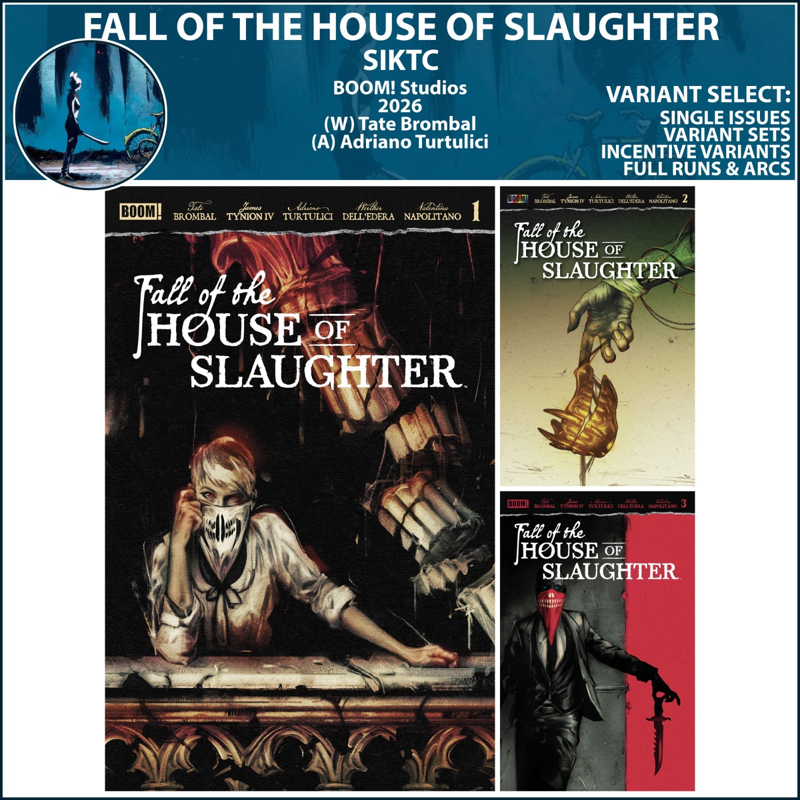 Fall of the House of Slaughter (2026) #1 2 3 BOOM! Studios SIKTC COVER SELECT
