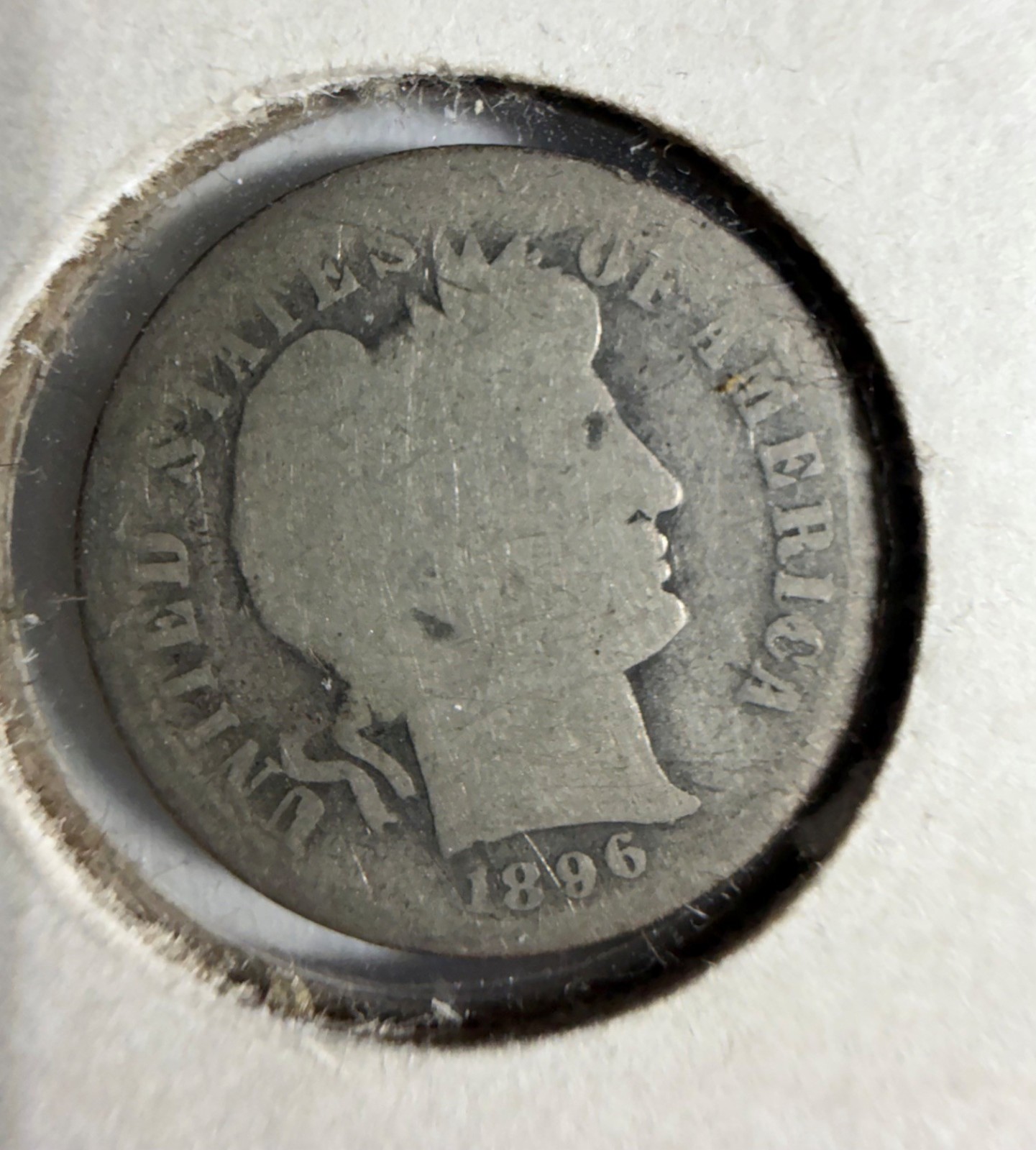 1896-S Barber Silver Dime.