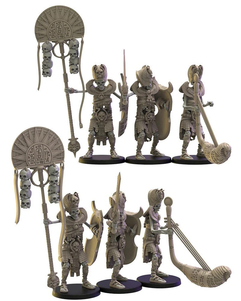 Amun-Re Guard Command Group - Resin Tabletop Miniature
