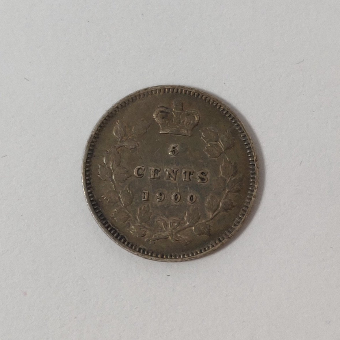 1900 CANADA STERLING SILVER 5 CENT SILVER COIN