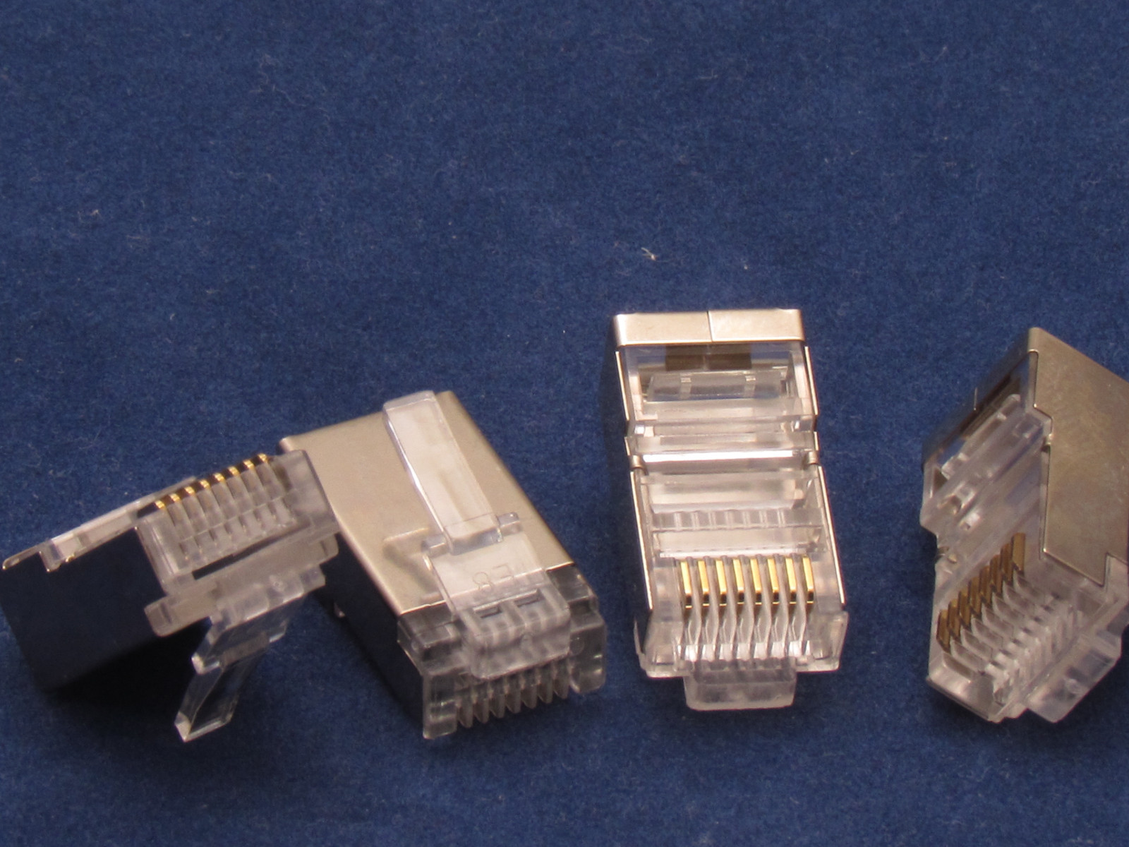 Lot 10 Pcs RJ45 8P8C Cat5e Pass Through Shielded Modular Connector Cable Plug 5E