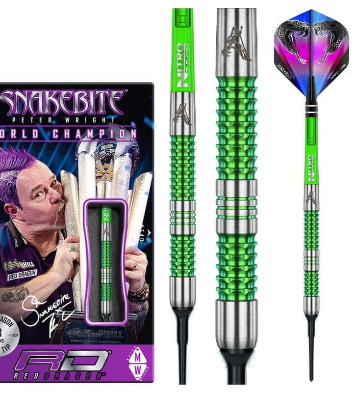 WINMAU RED DRAGON SNAKEBITE TUNGSTUN 22 GR SOFT TIP DARTS SHIP FREE N BONUS