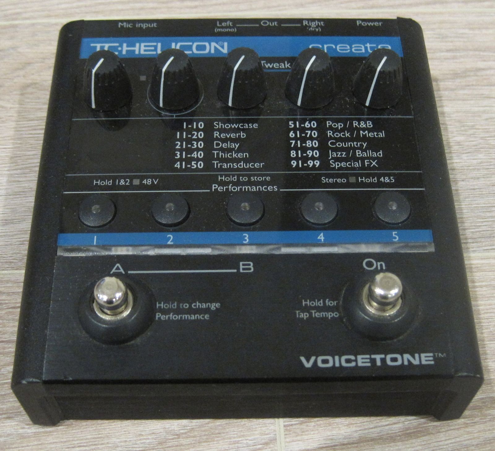 TC Helicon VoiceTone Create Vocal Mic Voice Effects Pedal