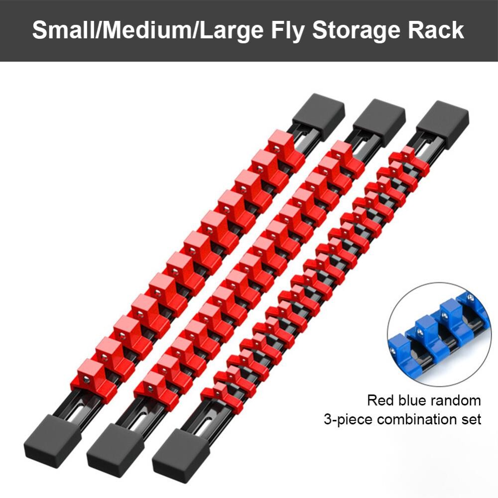 3Pcs Magnetic Socket Organizer Set Metric Socket Holder Tool Box Hold 43 Socke ←