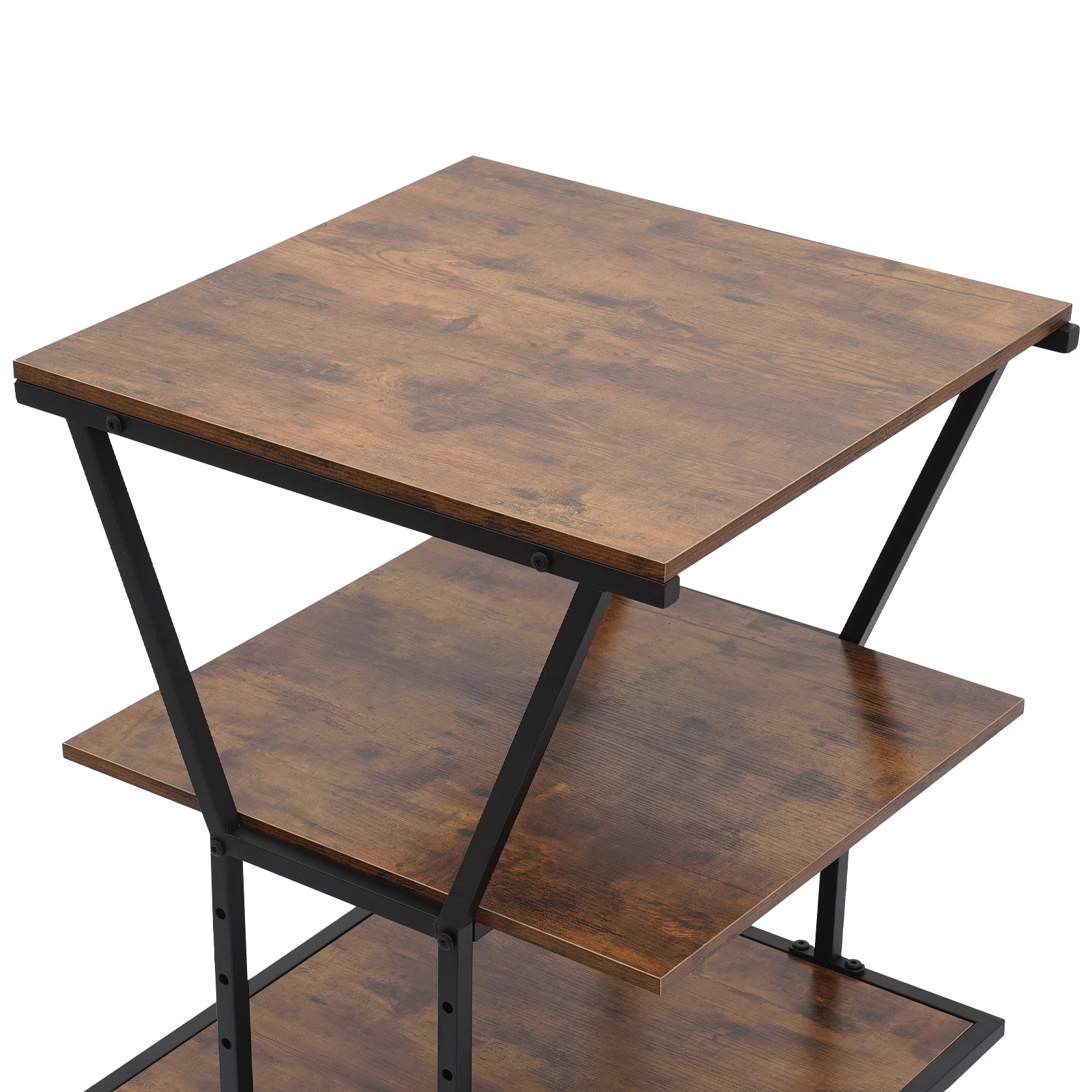 3-Tier Printer Stand with Adjustable Shelves & Wheels for Home/Office