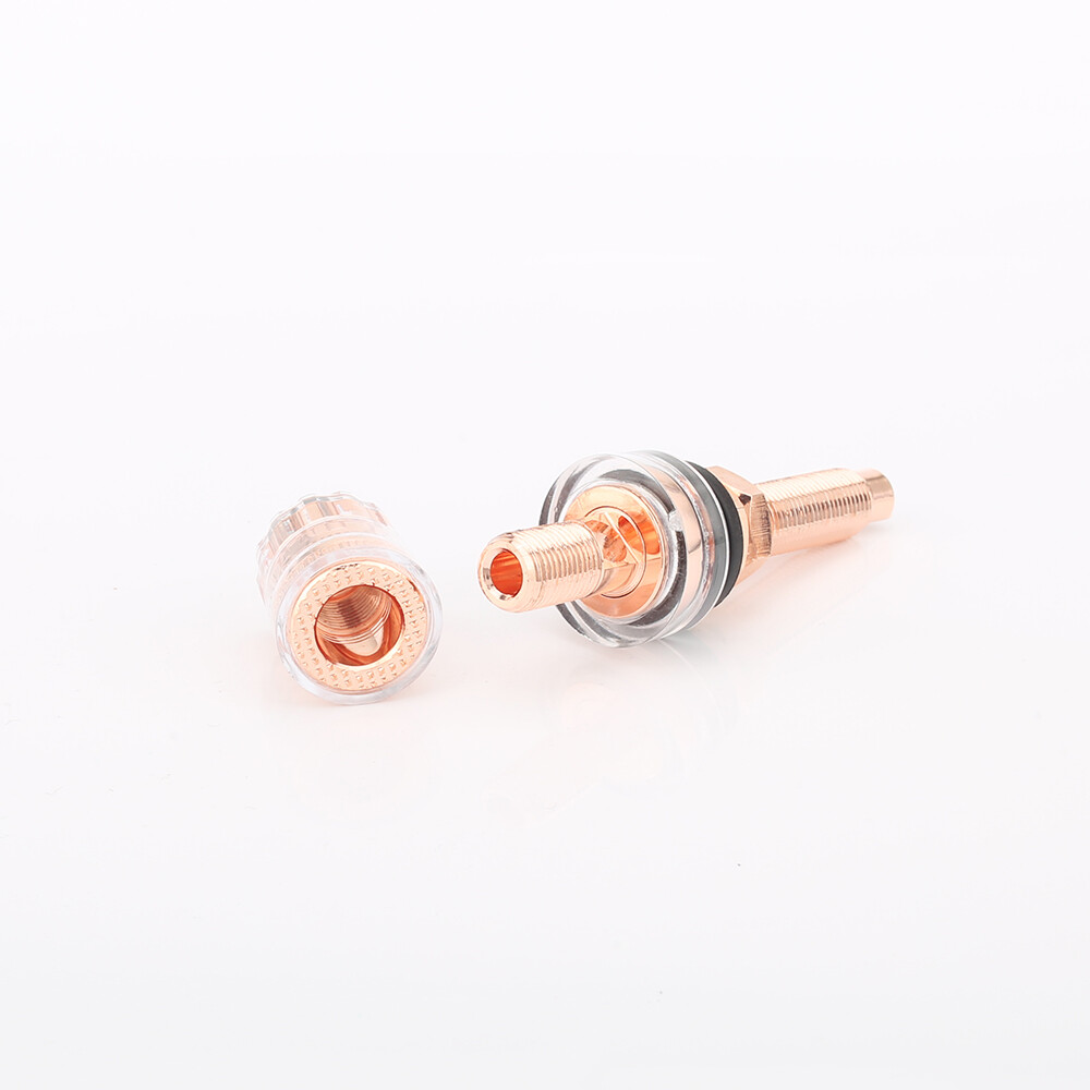 4Pcs Pure Copper Long Thread HiFi Speaker Female Terminal Binding Post Socket