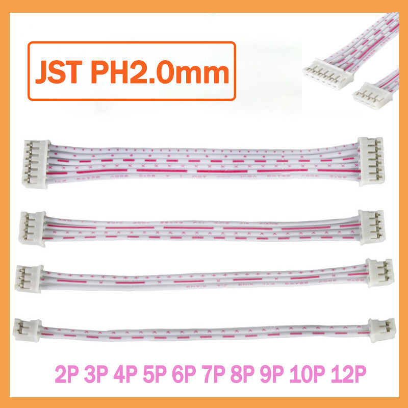 JST-PH 2.0mm Pitch Female to Female Connector Cable Wires 2/3/4/5/6/7/8/10 Pin