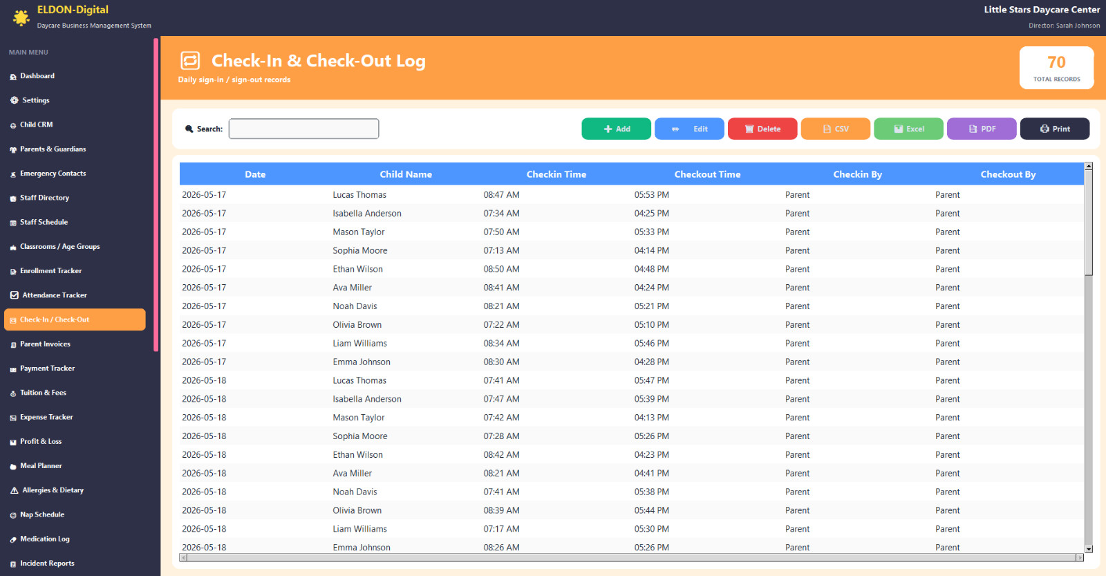 Daycare Management Software USB 💻 36 Modules Childcare Preschool Windows Mac