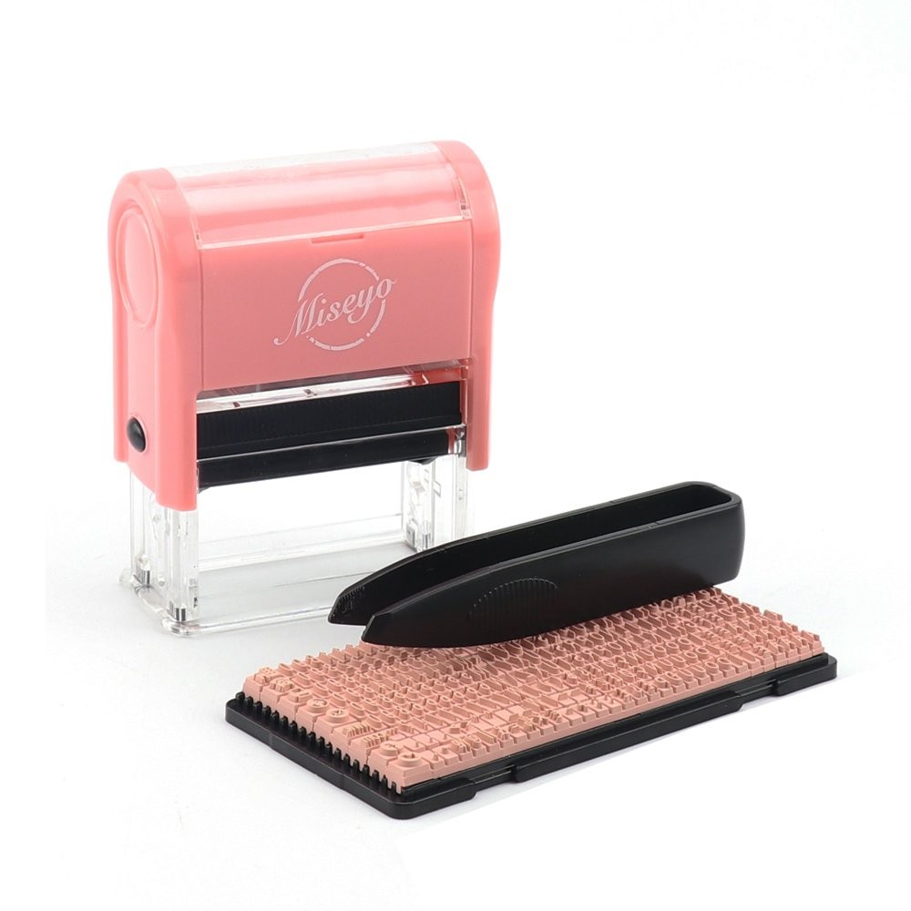 DIY Self Inking Stamp Up to 3 Lines Customized Text Clothing Paper Fabric