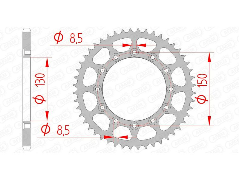 32329 - Standard Steel Crown 12323 - 520 Compatible with Yamaha YZ 450 F (CJ23) 45