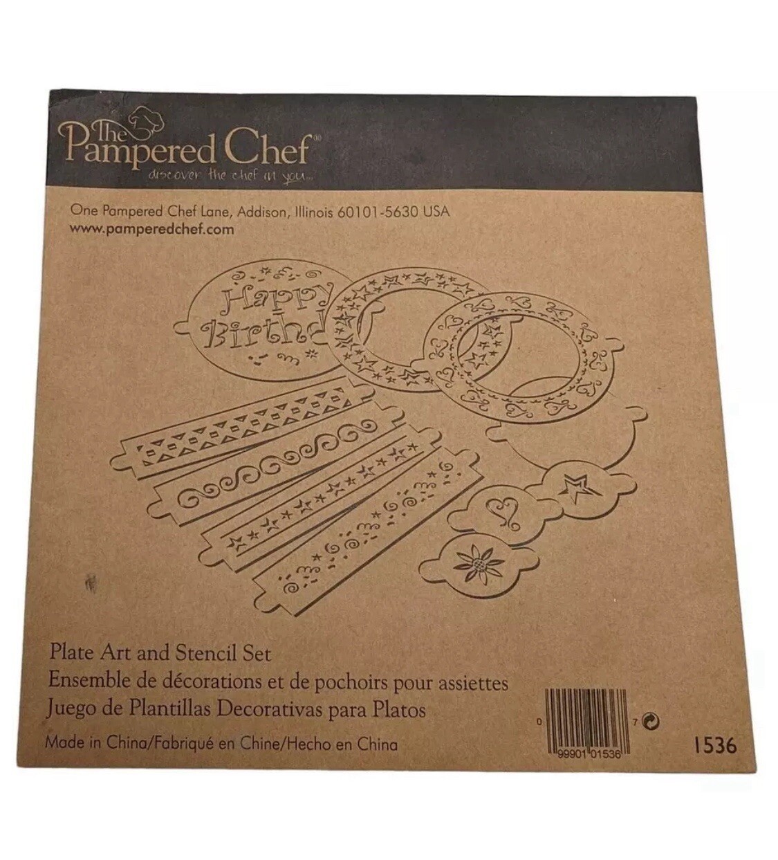 Pampered Chef Plate Art and Stencil Set 1536 NEW