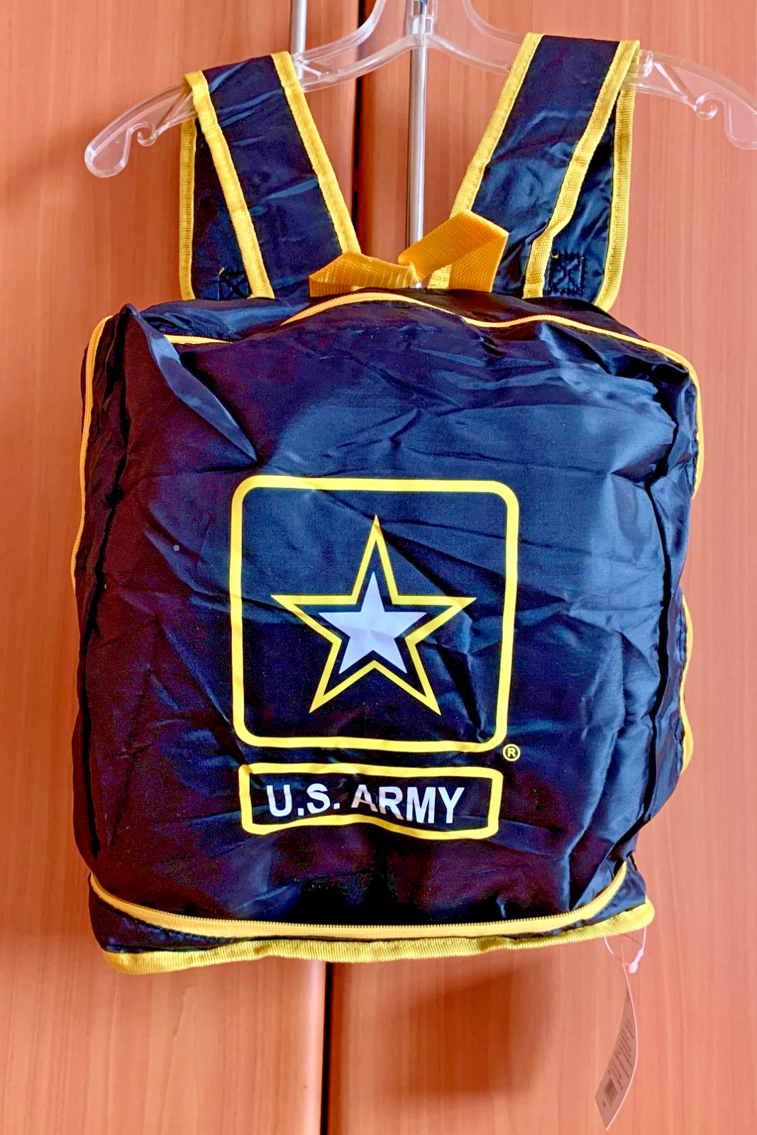 US Army  School Backpack Folding Portable Black Style 212 FGB 12"x16"x4"