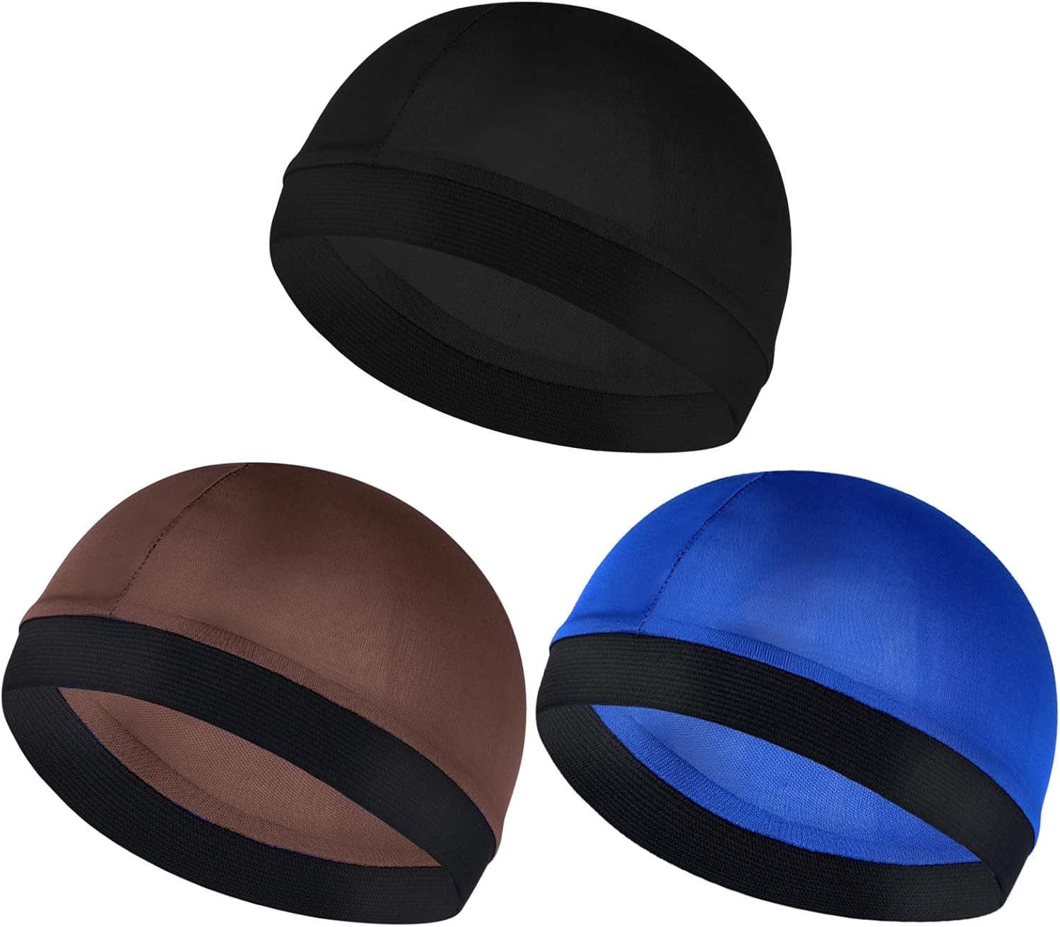 3 Pcs Satin Wave Cap for Men Women, Silky Durag with Wide Band for Sleeping, 360