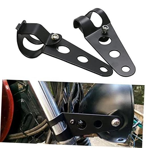 ANKIA Universal 33mm-43mm Metal Motorcycle Modified Headlight Mount Black