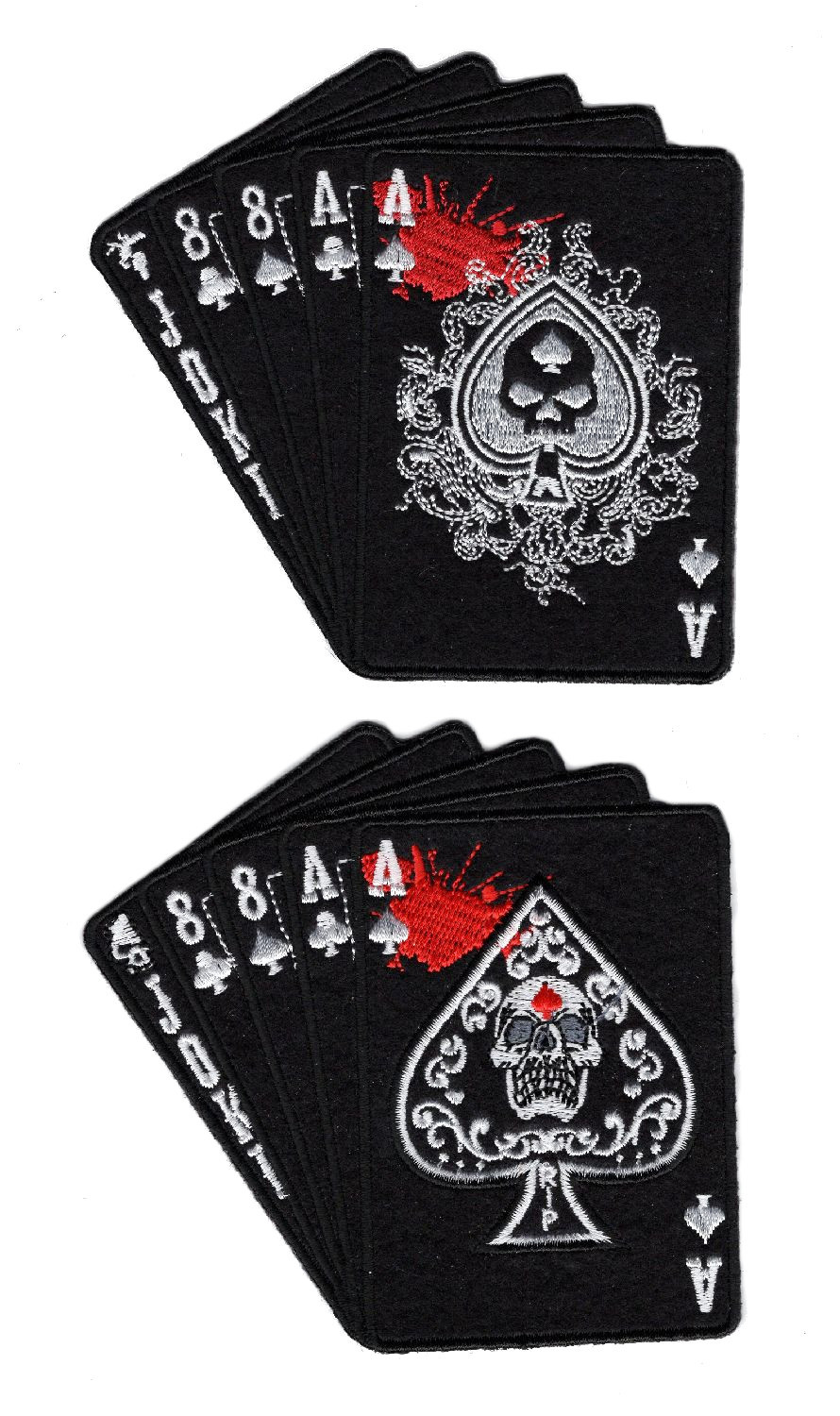 Ace Of Spade Dead Mans Hand Dead Card Patch  (Iron on Sew on-2PC)