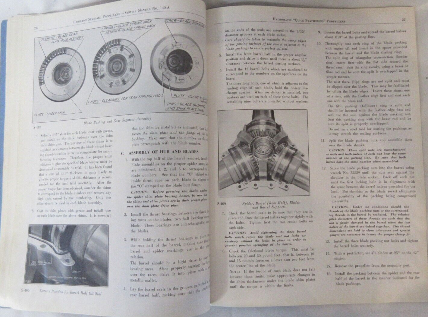 Hamilton Standard Hydromatic Quick-Feathering Propellers Service Manual VTG 1938
