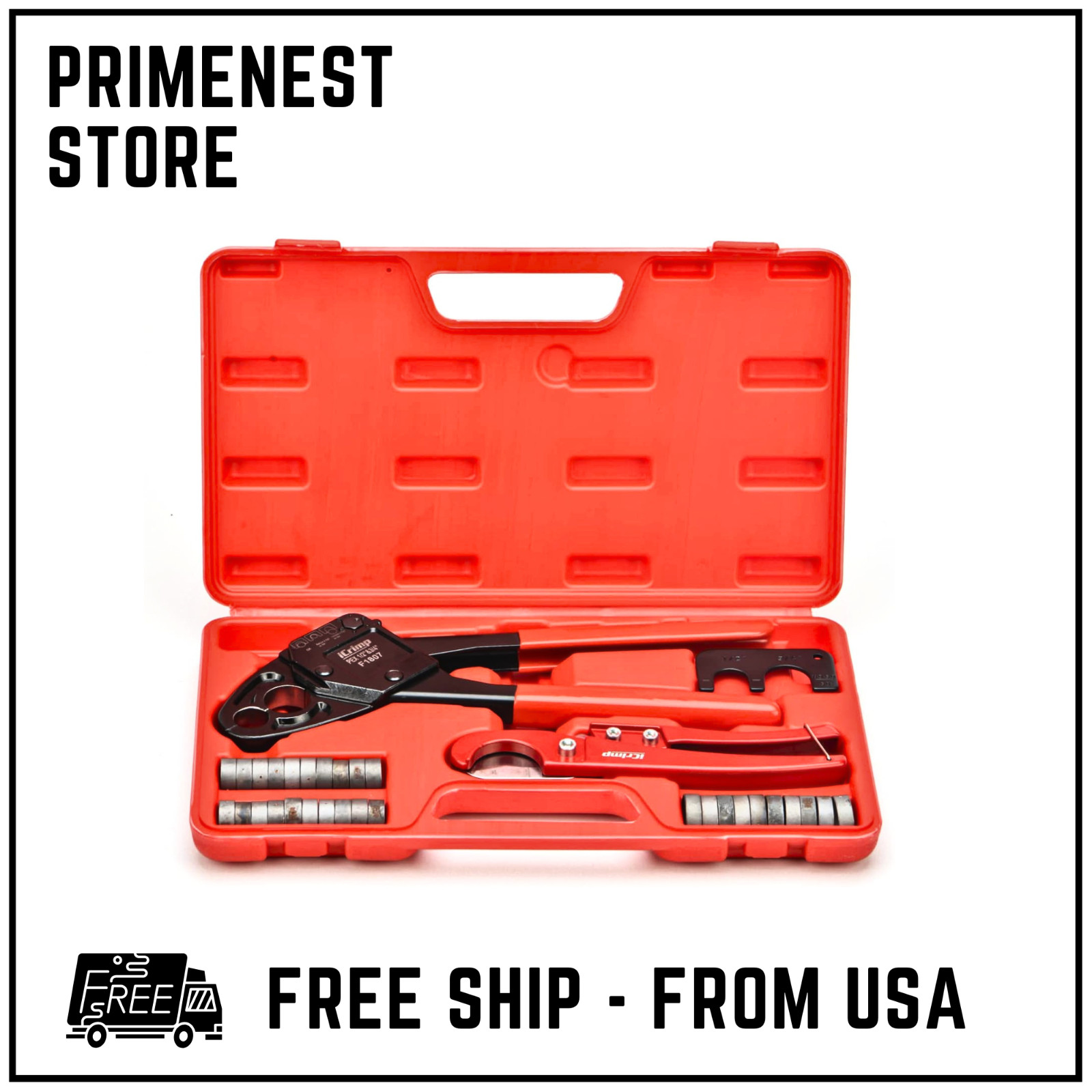 Angle PEX Crimping Tools Combo Kits for 1/2" & 3/4" Pex Crimp Rings