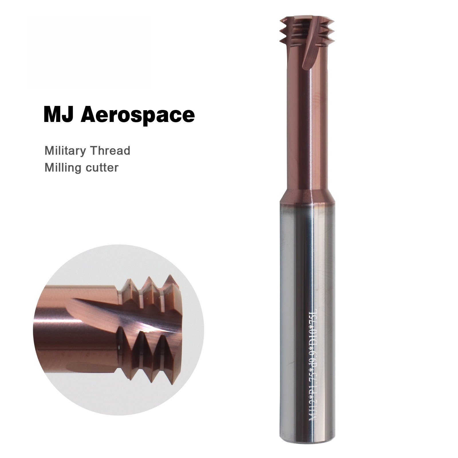 HRC68 Thread Milling Cutter MJ6 MJ8 MJ10 Balzers Nano Coated CNC Boring Cutter
