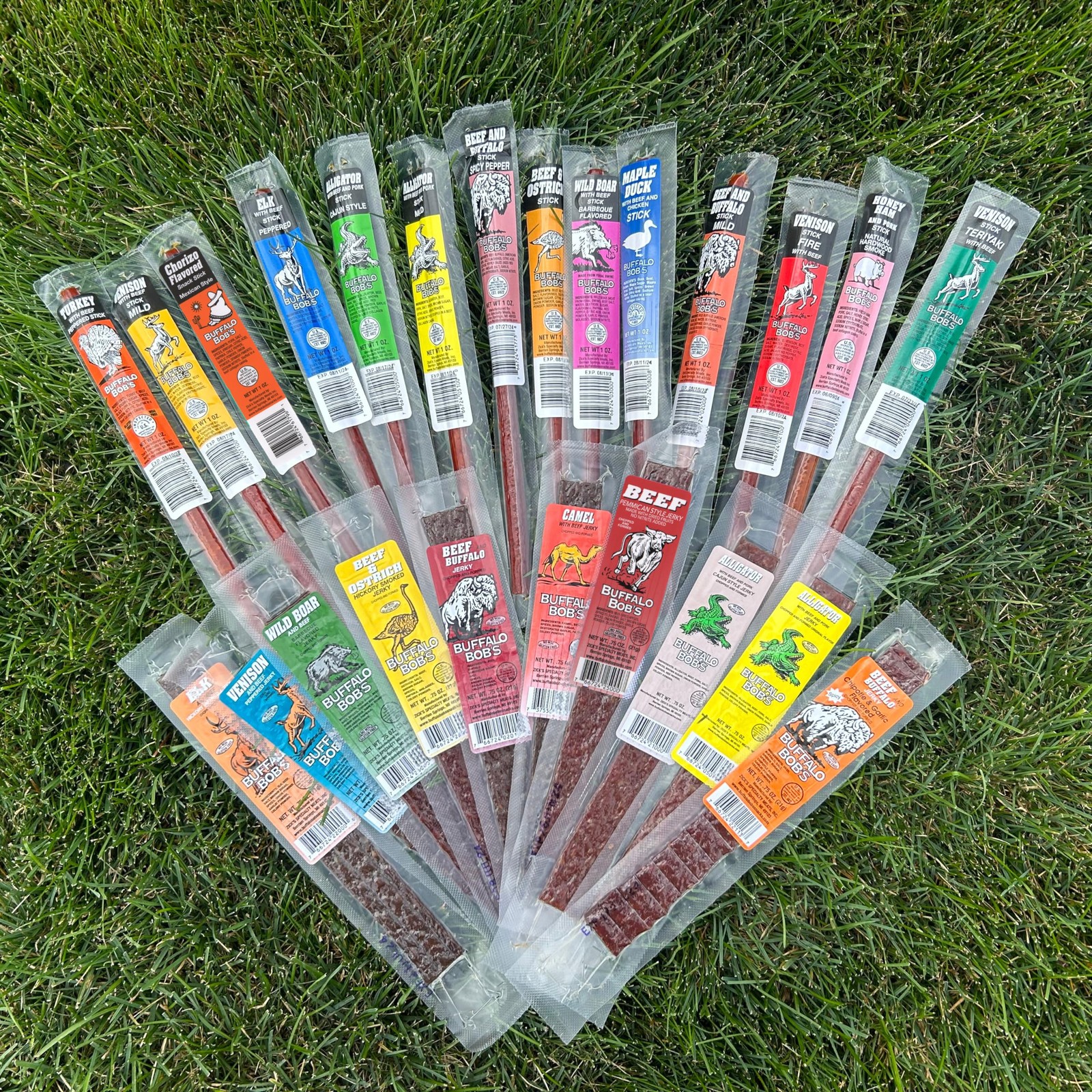 Buffalo Bob's Exotic Jerky (10-Pack), 10 Flavor Variety Pack of Exotic Snacks, W