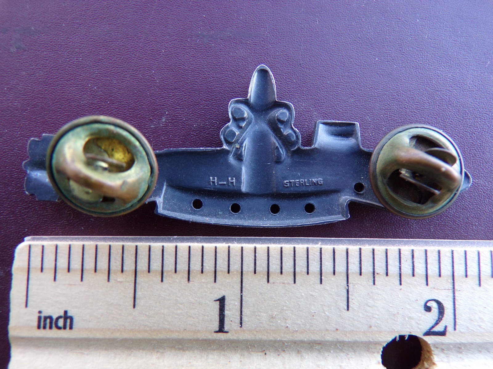 US Navy Submarine Deterrent Patrol SSBN Nuclear Badge Boomer Pin USN Sterling