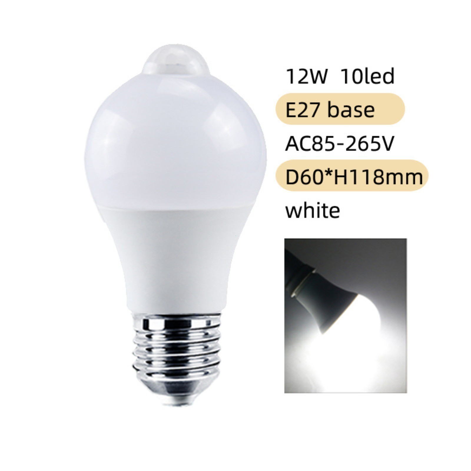 4-Pack to Dawn E26 PIR Motion Sensor Lamp 9W LED Bulb Light Infrared Motion