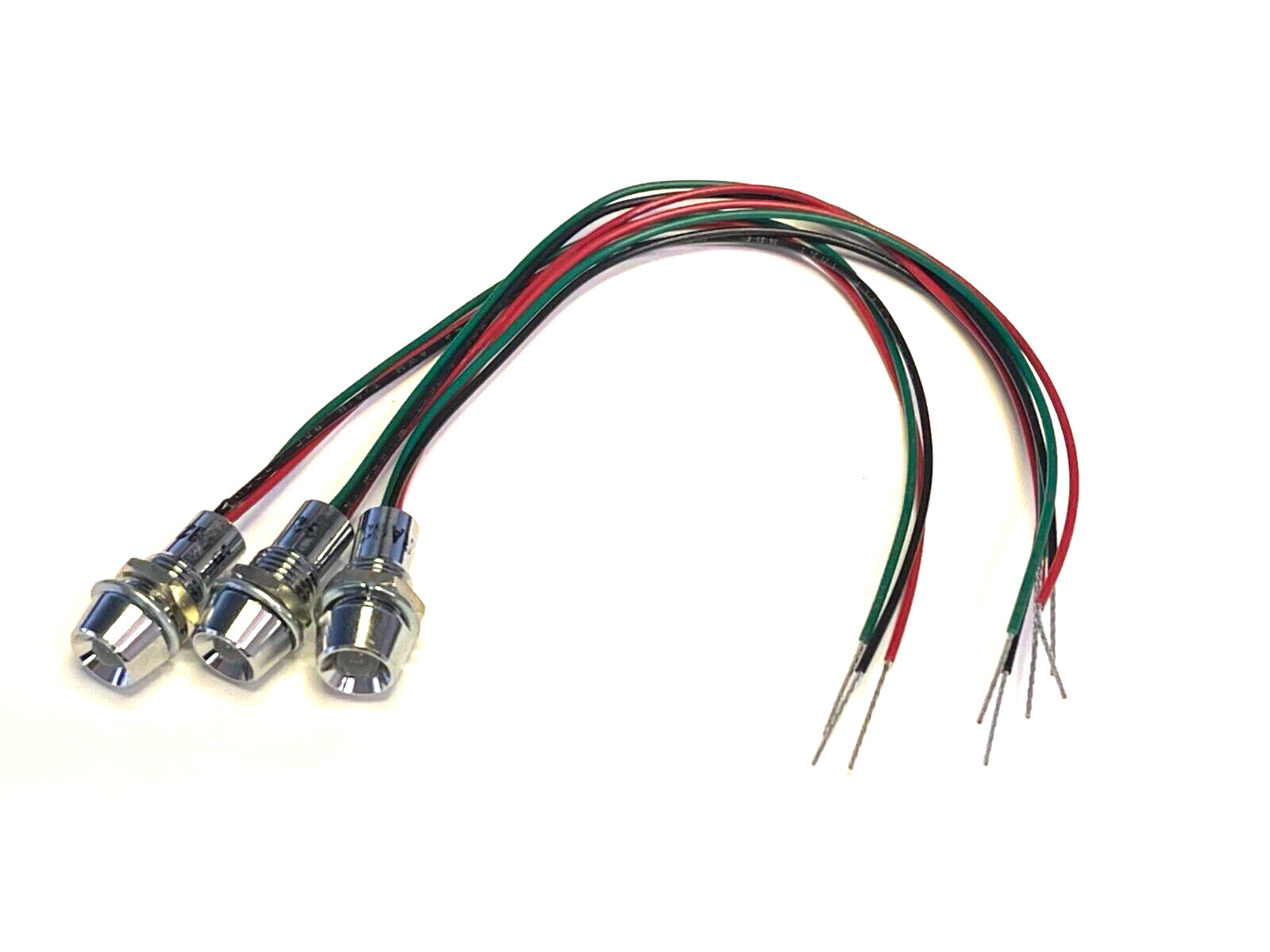 3 PIECE LOT: PMRL200W-RAG2 LED Panel Indicator Amber Green Red 60° 2V Wire Leads