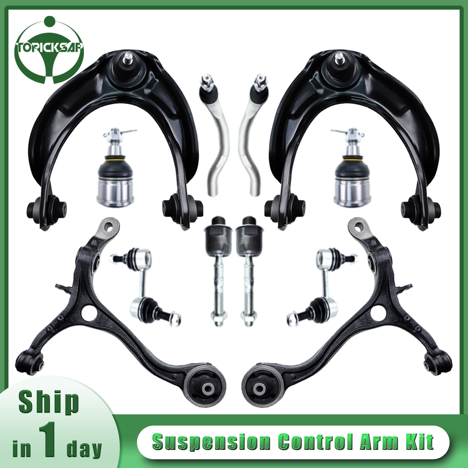 12Pcs Front Upper Lower Control Arm for Honda Accord 2.4L 3.5L 2008 2009-2012