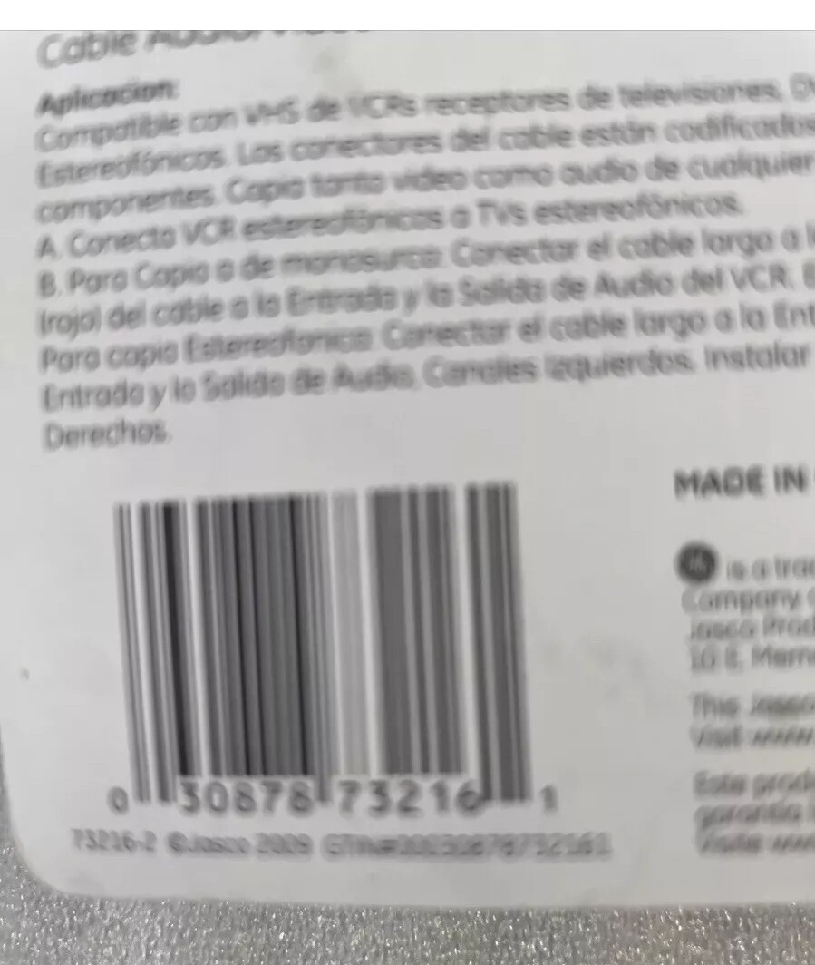 NEW GE 73216 Audio/Video Cable Red/White/Yellow 6FT