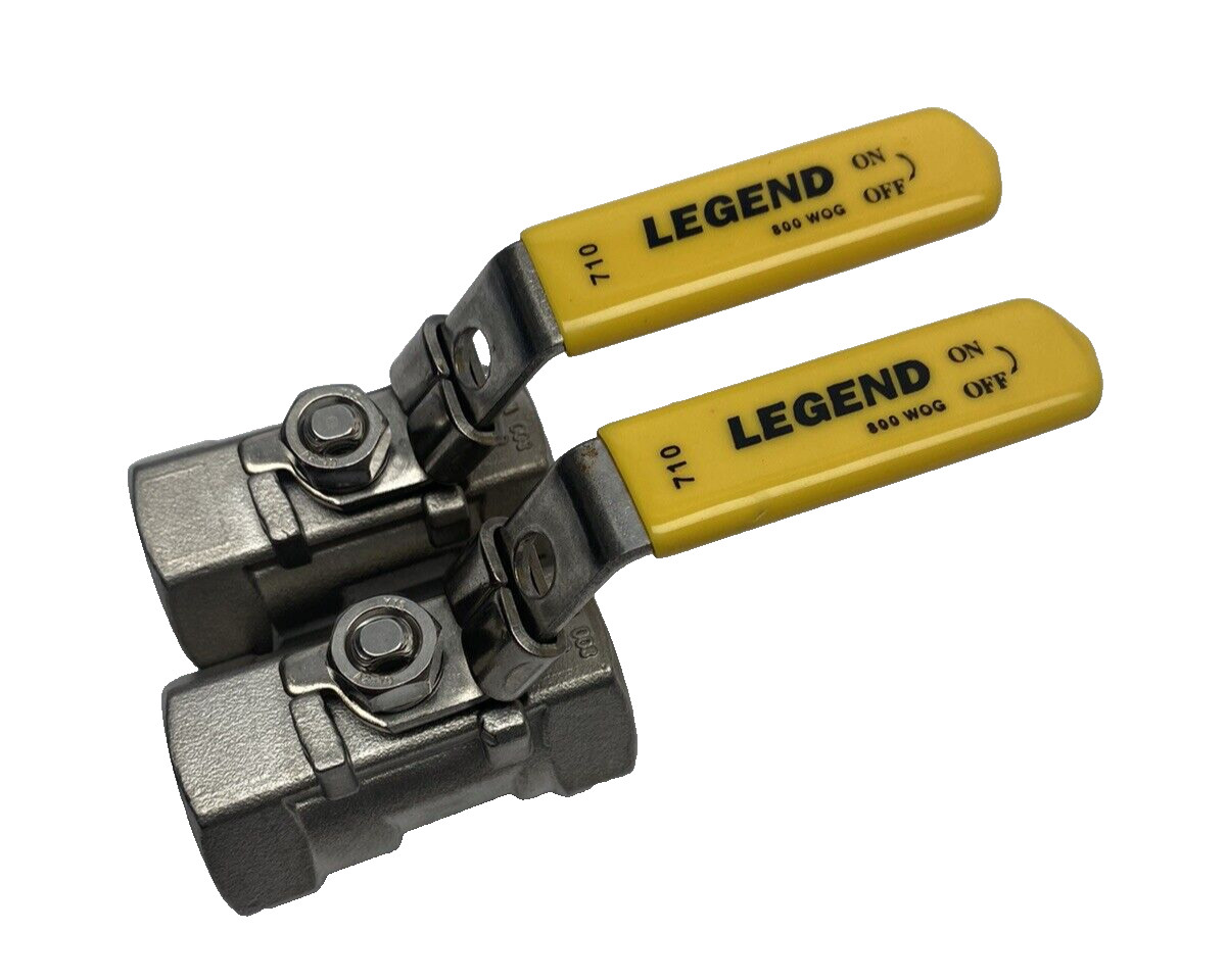 Lot Of 2, Legend 3/4 IP Stainles Steel Ball Valve 800 WOG, CF8M