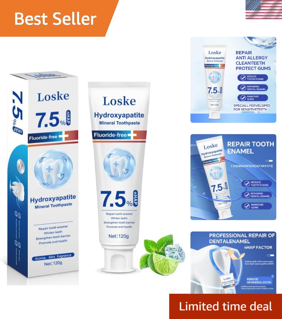 Fluoride-Free Hydroxyapatite Toothpaste - Natural Whitening for Sensitive Teeth