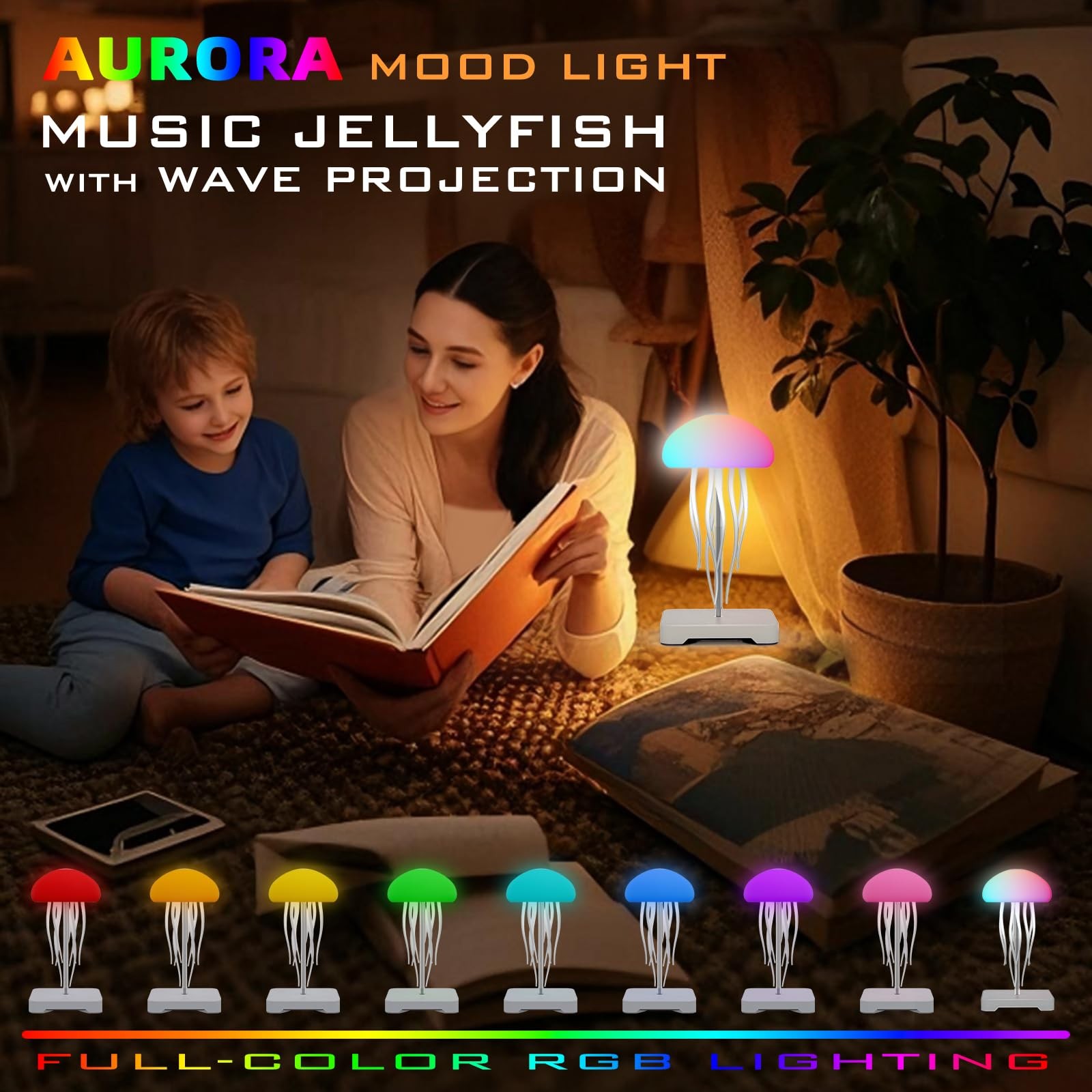 Camdii Jellyfish Lamp Wave Projector White Noise