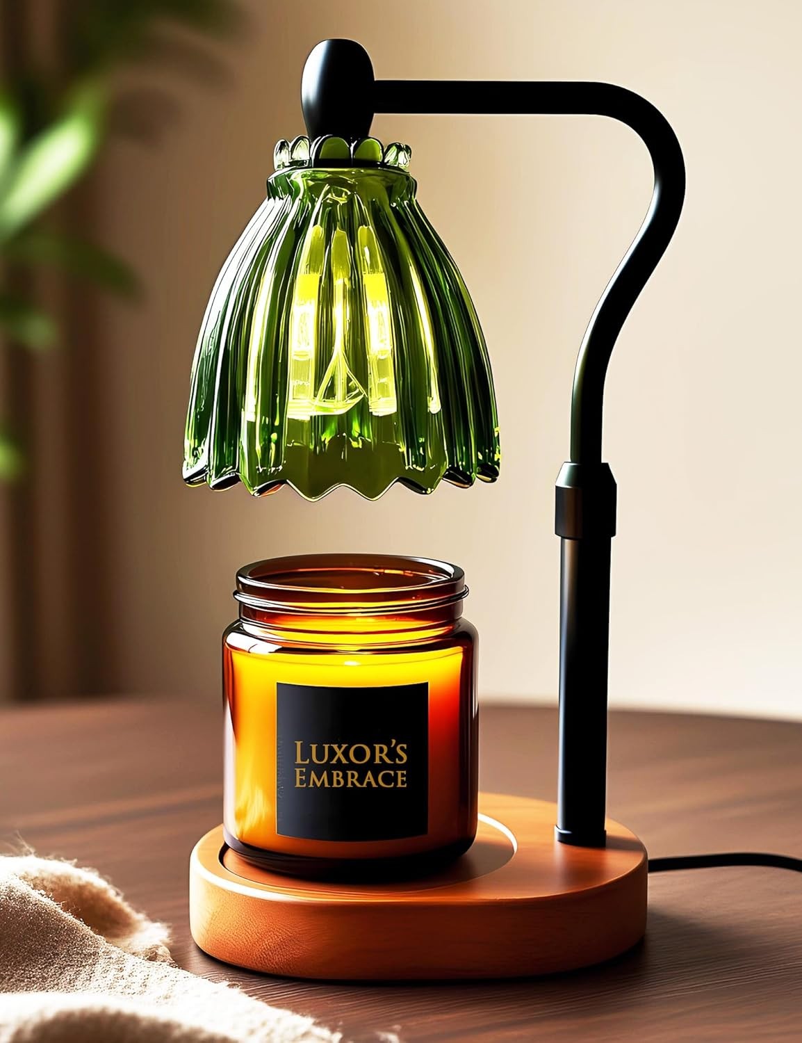 Green Candle Warmer Lp with Timer - Wax Melt Warmer, Dimmable Electric