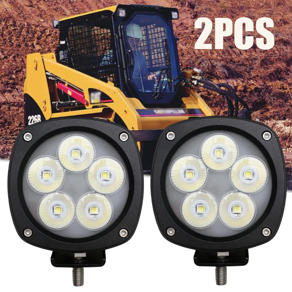 2X Flood LED Work light For Cat Skid Steer Loader 226B,236B2,246C,247B,252B,268B