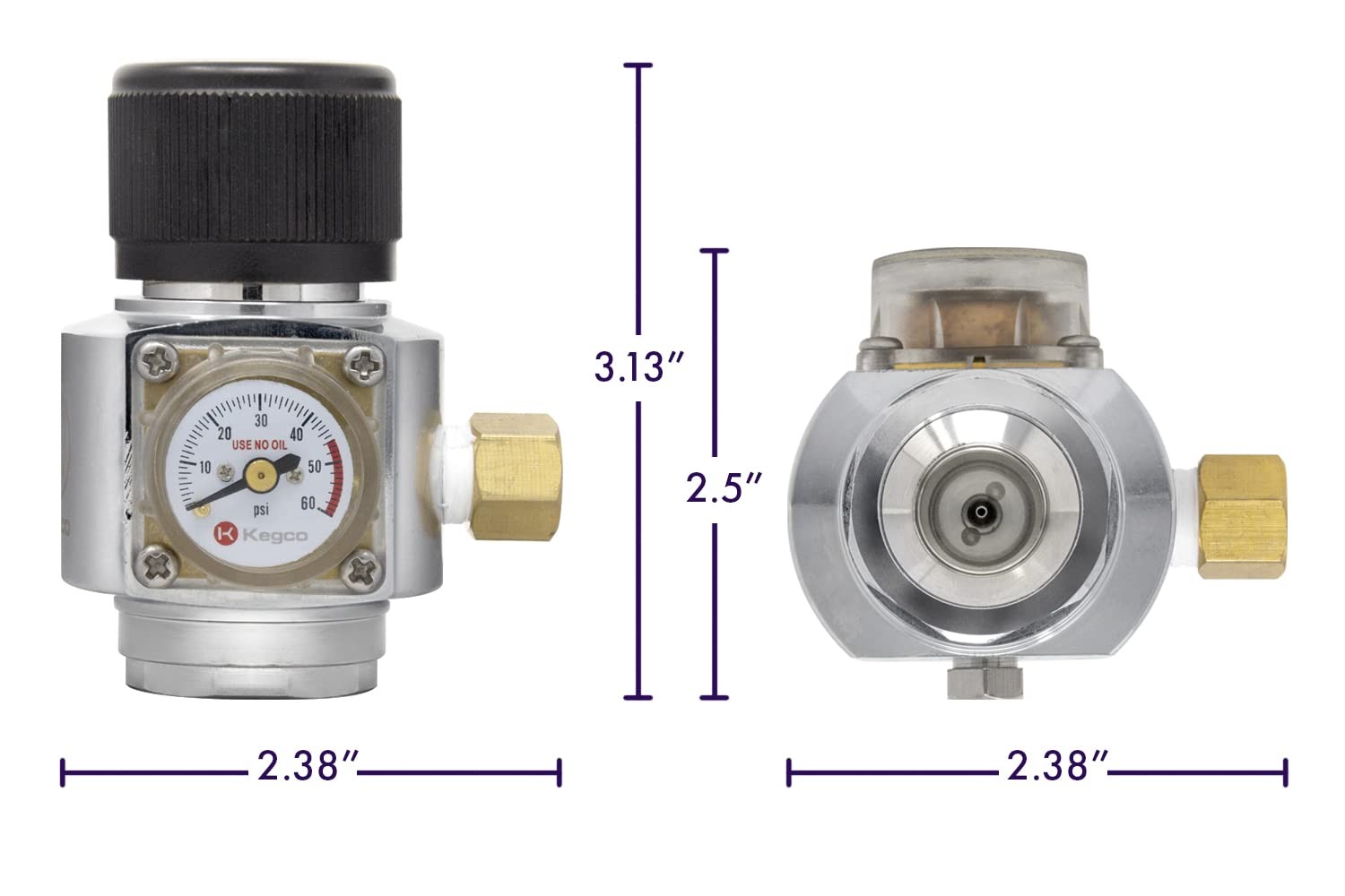 CO2 Regulator, Mini, Aluminum