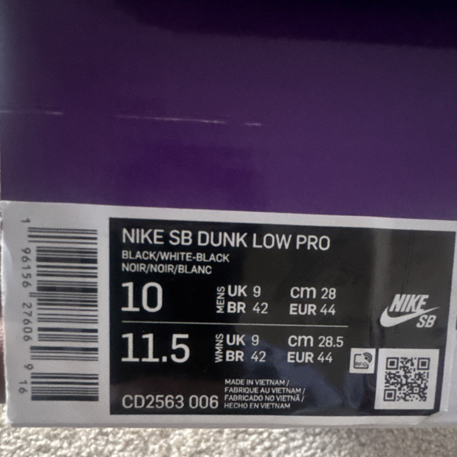 Nike SB Dunk Low Pro Men's US Size 10