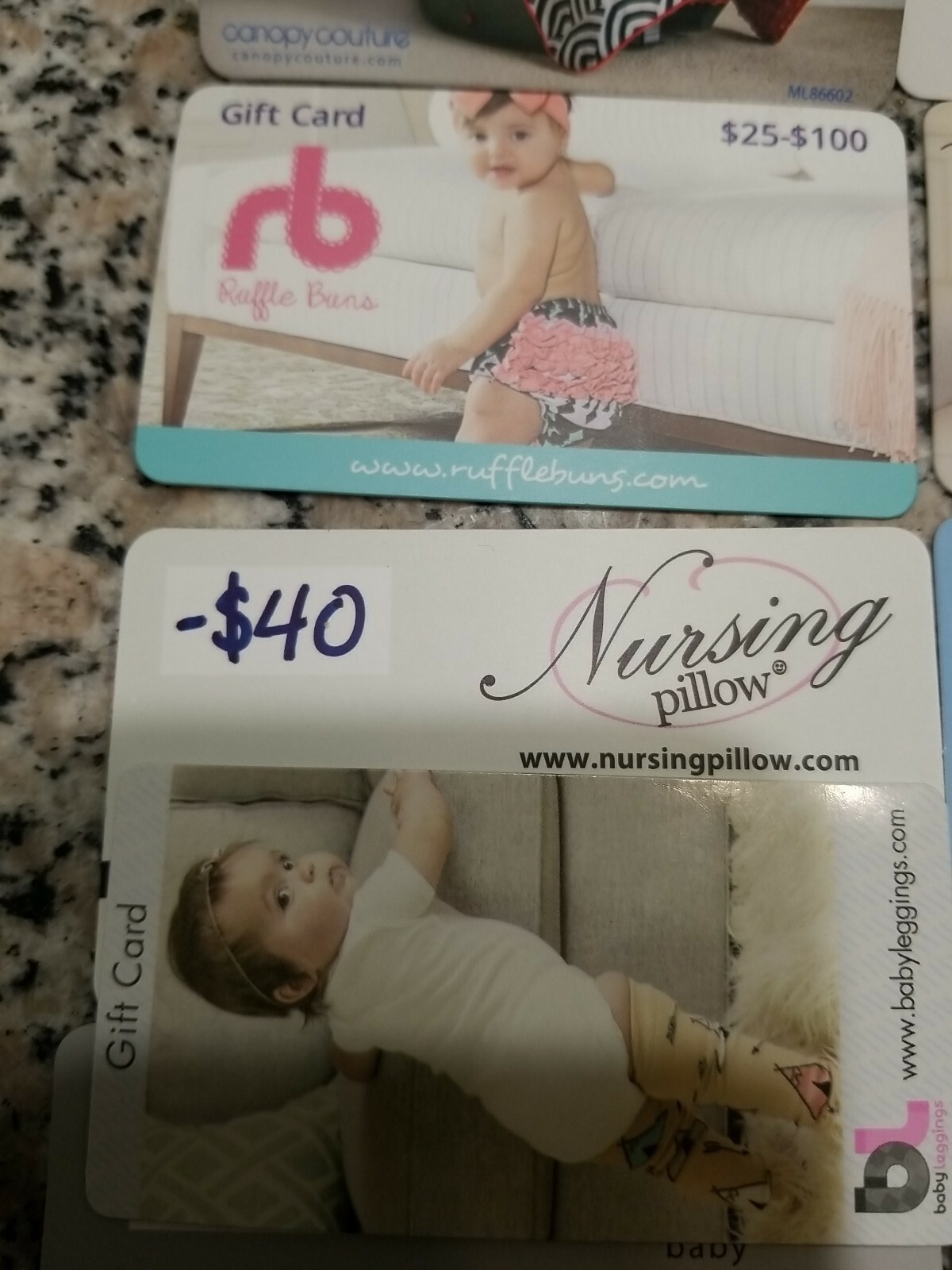 Baby Gift Cards $405 worth