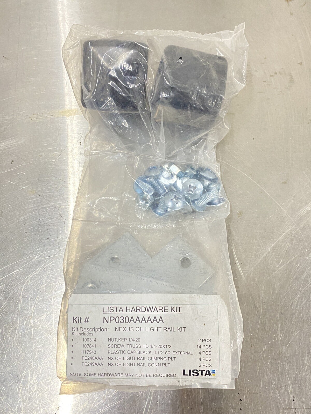 new LISTA NP030AAAAAA Hardware Kit - Nexus OH Light Rail Kit