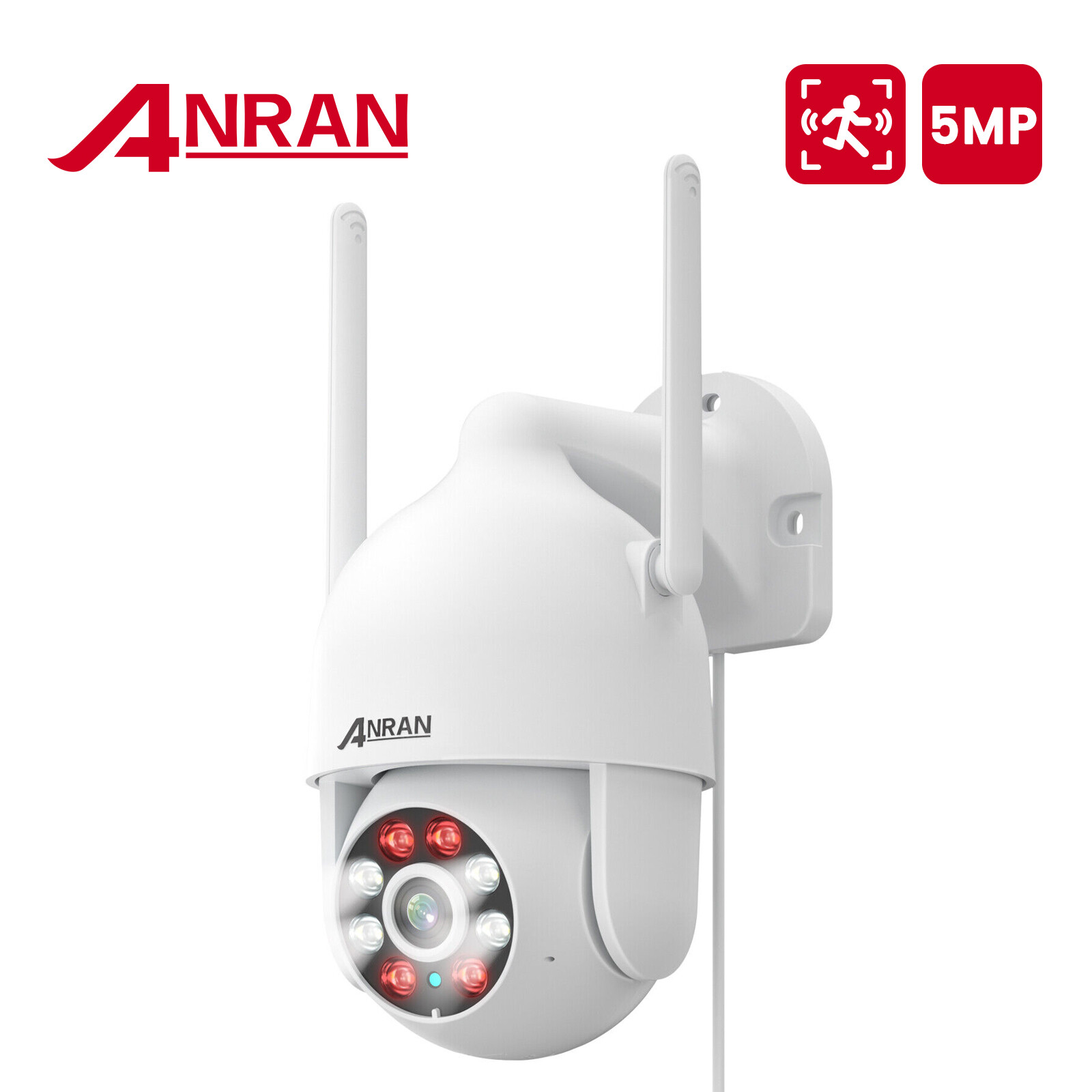 ANRAN 5MP Wireless WiFi Light Bulb Camera Home Indoor 360° PTZ Panoramic CCTV