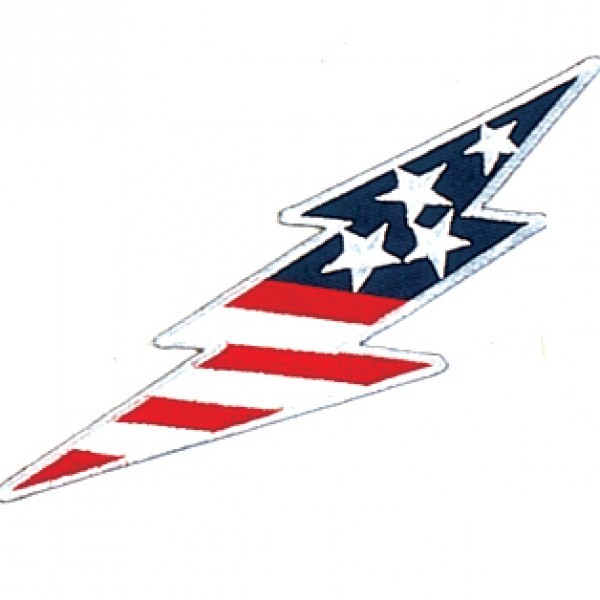 USA Flag Lightning Martial Arts Patch - 6" P1257
