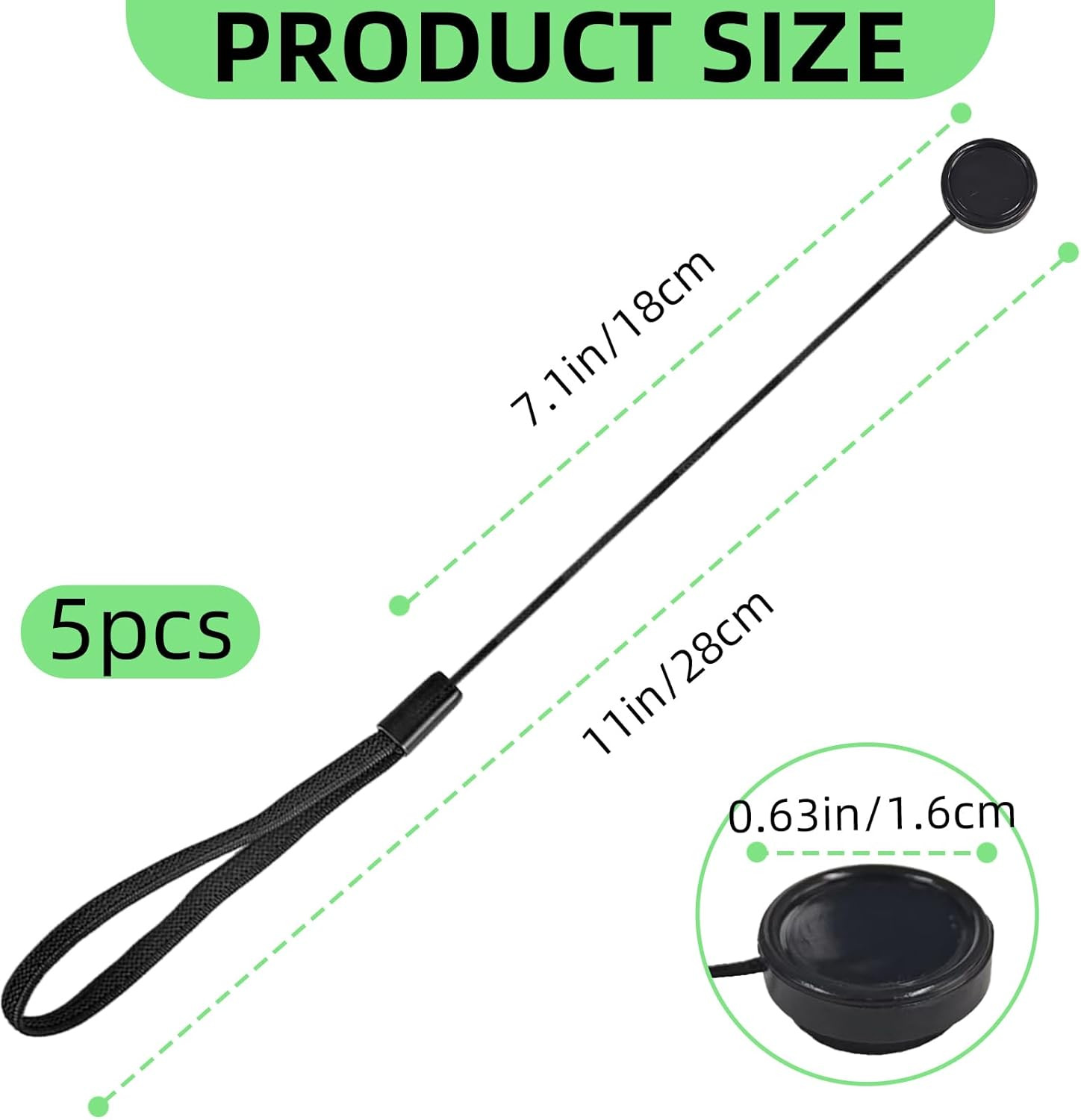 5 Pack Lens Cap Leash,Lens Cap Tether,Lenses Caps Keeper with Elastic String,...
