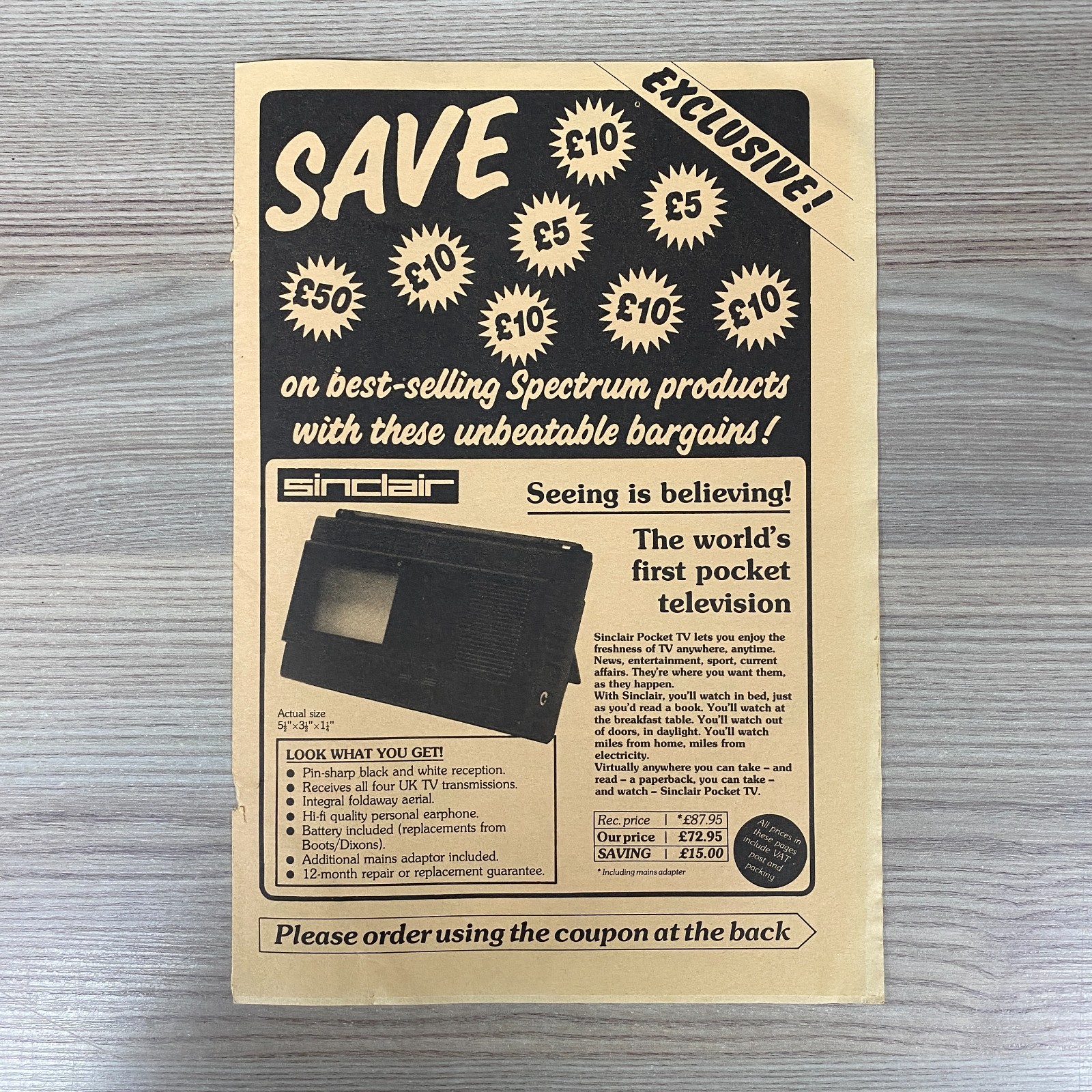 ZX SPECTRUM RETRO ADVERT PAMPHLET BOOKLET 1980'S VIDEO/COMPUTER GAMES SINCLAIR